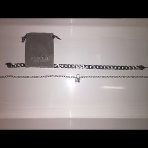 silver •cuban chain-17inch  •lock chain 18 inch